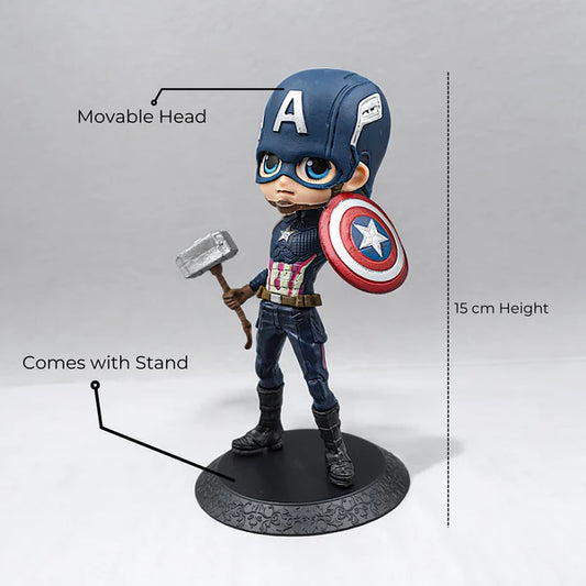 Captain America Q Posket – 15 cm | Movable Head | Limited Edition Collectible