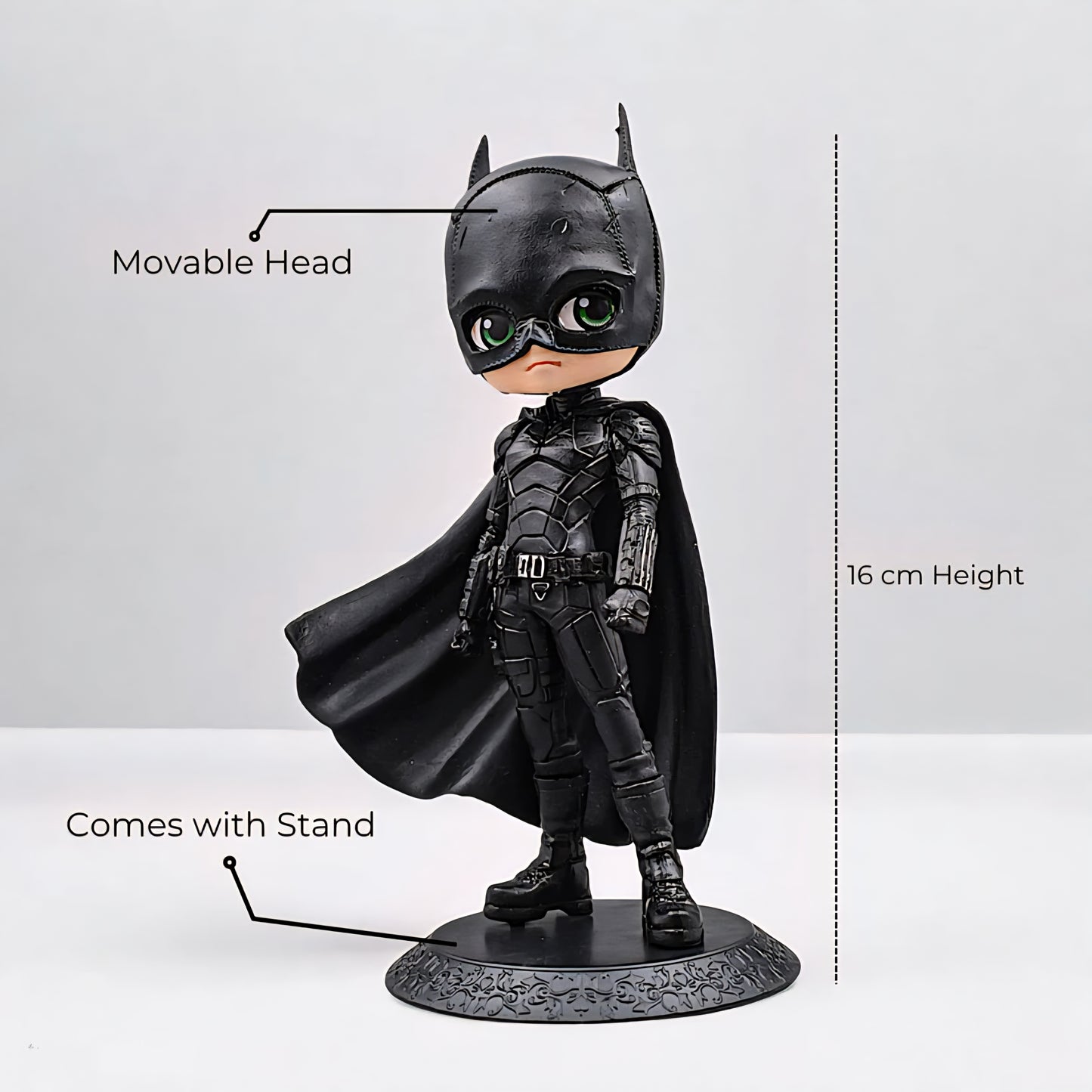 Batman Q Style Action Figure With Stand | Movable Head (16 cm)
