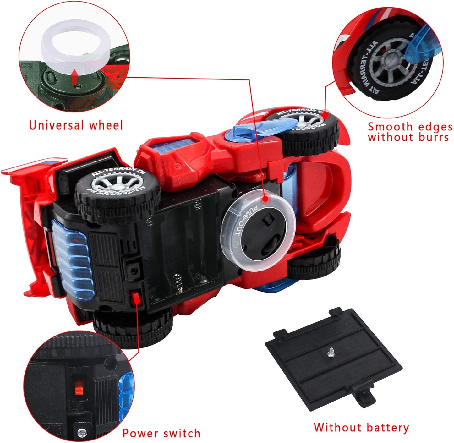 Transformers Toys | Transforming Dinosaur Car with Light and Music - Red