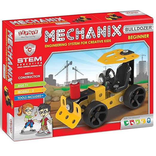 Mechanix Beginner STEM Toy| Bikes, Bulldozer, Giant Wheel