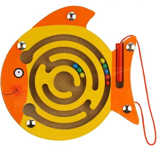 Magnetic Maze Puzzle Game – Wooden Ball Tracing Toy for Kids