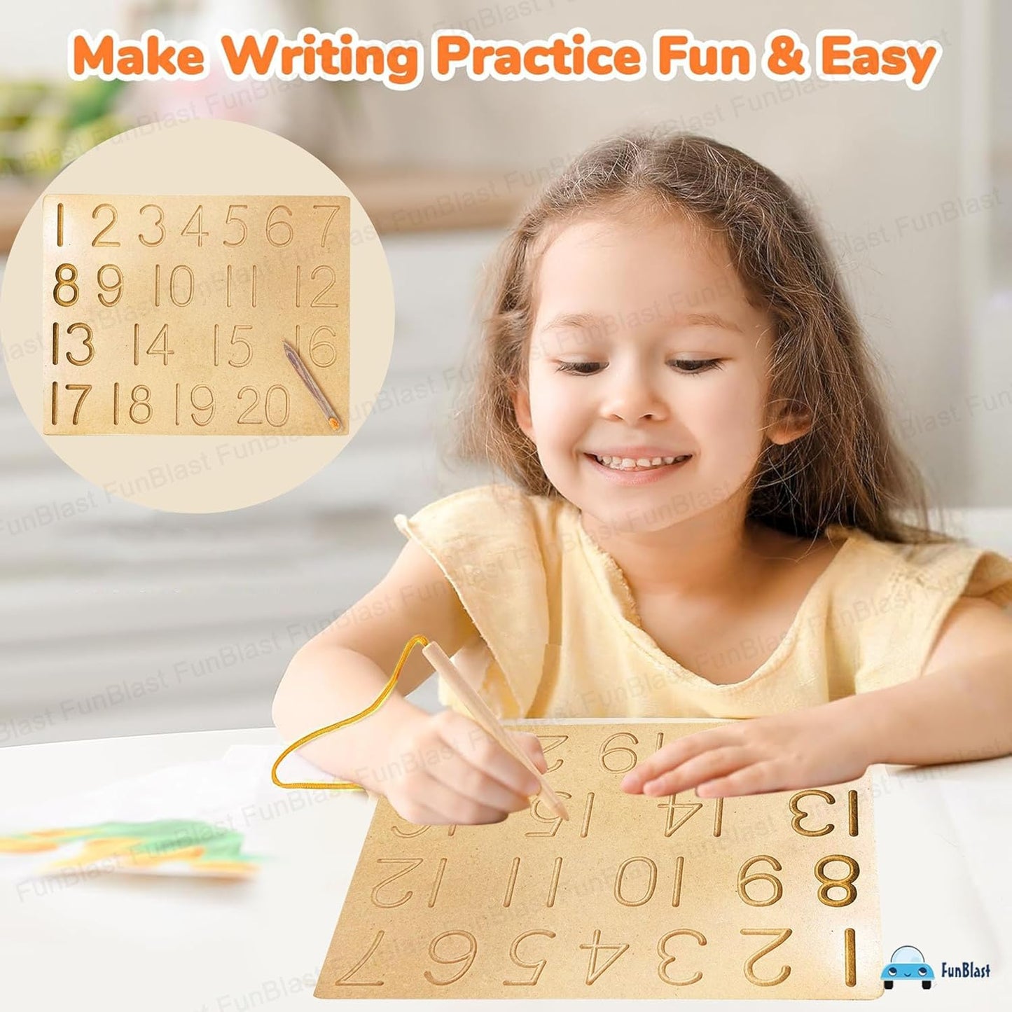 Educational Tracing Wooden Board for Kids and Learning Slates for Children