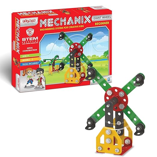 Mechanix Beginner STEM Toy| Bikes, Bulldozer, Giant Wheel