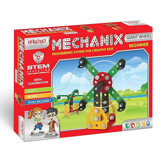 Mechanix Beginner STEM Toy| Bikes, Bulldozer, Giant Wheel
