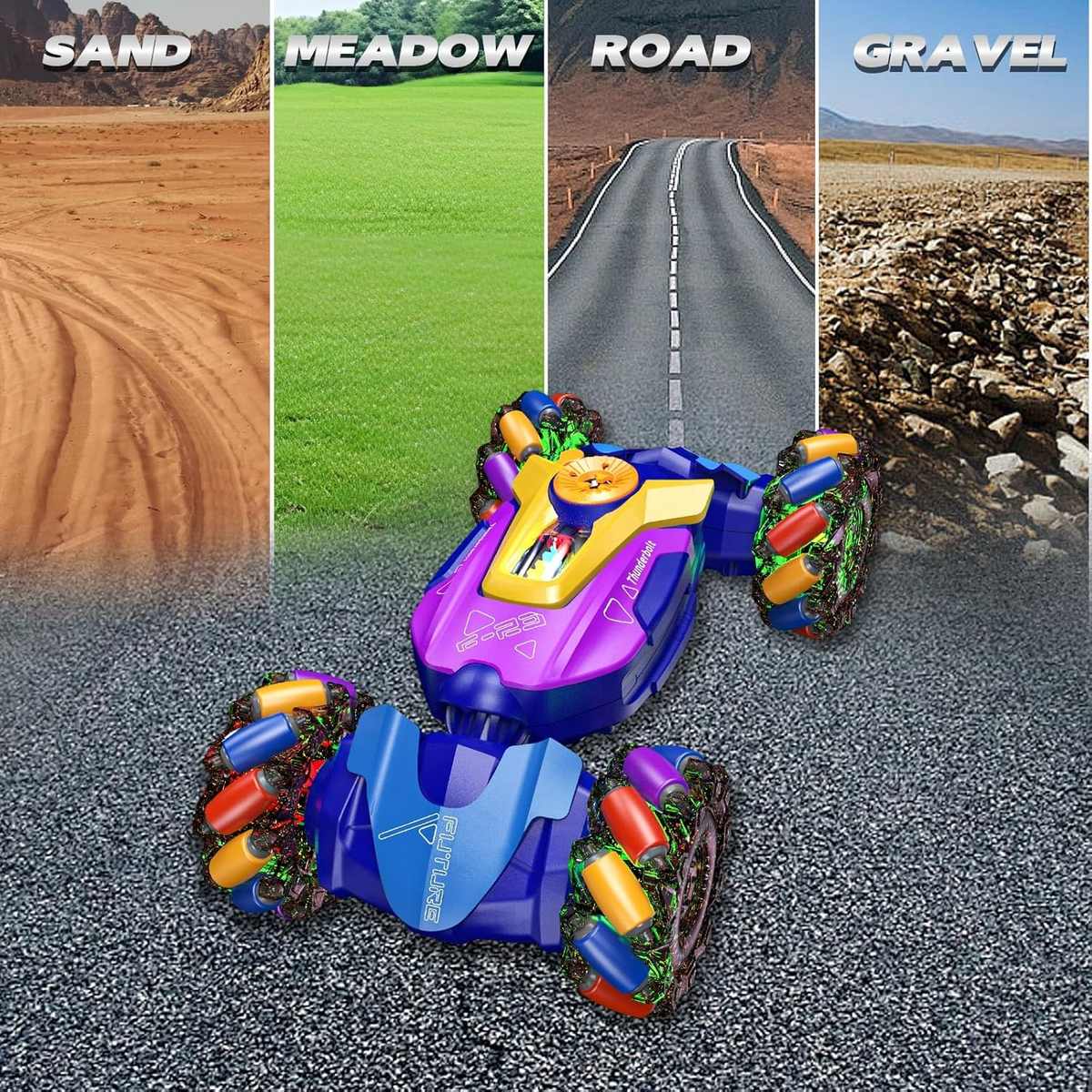 Premium Gesture Sensing All Terrain 4WD RC Stunt Car with Fog Mist & Music