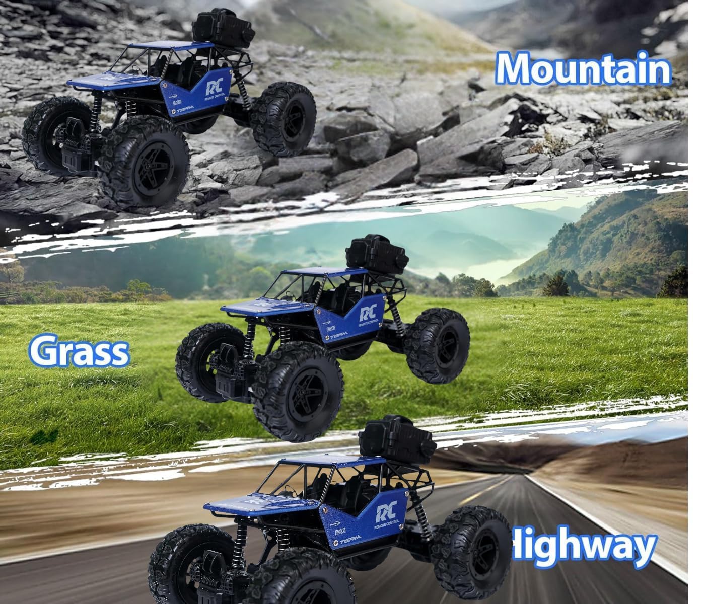 Crawler RC Car β 1:18 Scale 2WD Remote Control Off-Road Monster Truck with Mist Spray, High-Speed Rock Climbing Vehicle for Kids (Gold)