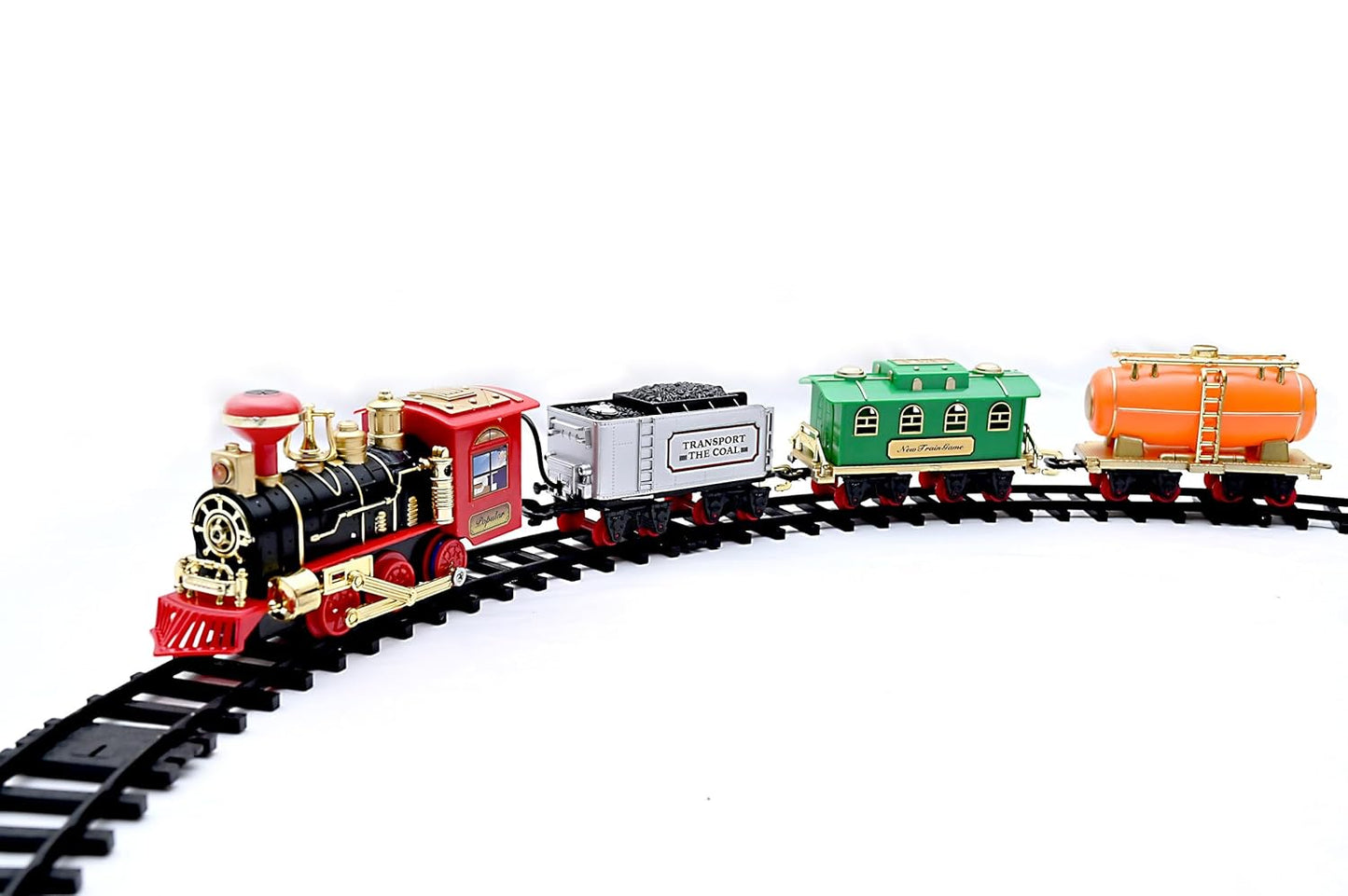 Choo Choo Toy Train With Smoke, Light and Sound Track Set for Kids