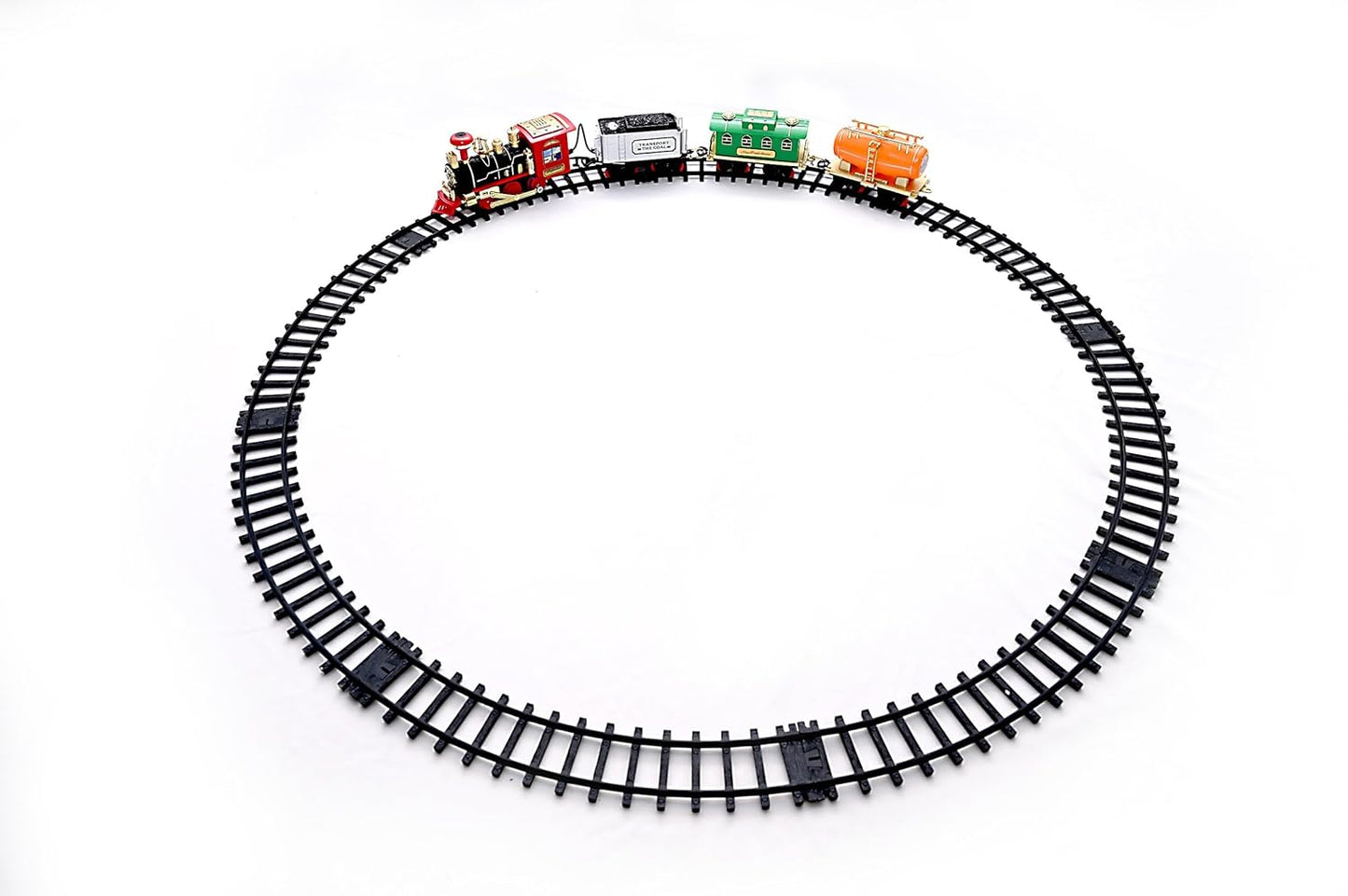 Choo Choo Toy Train With Smoke, Light and Sound Track Set for Kids