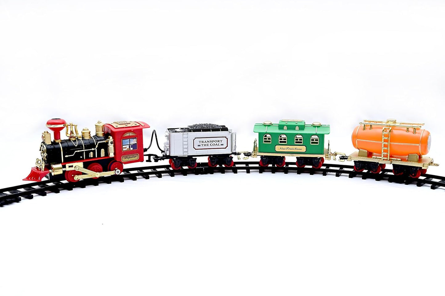 Choo Choo Toy Train With Smoke, Light and Sound Track Set for Kids