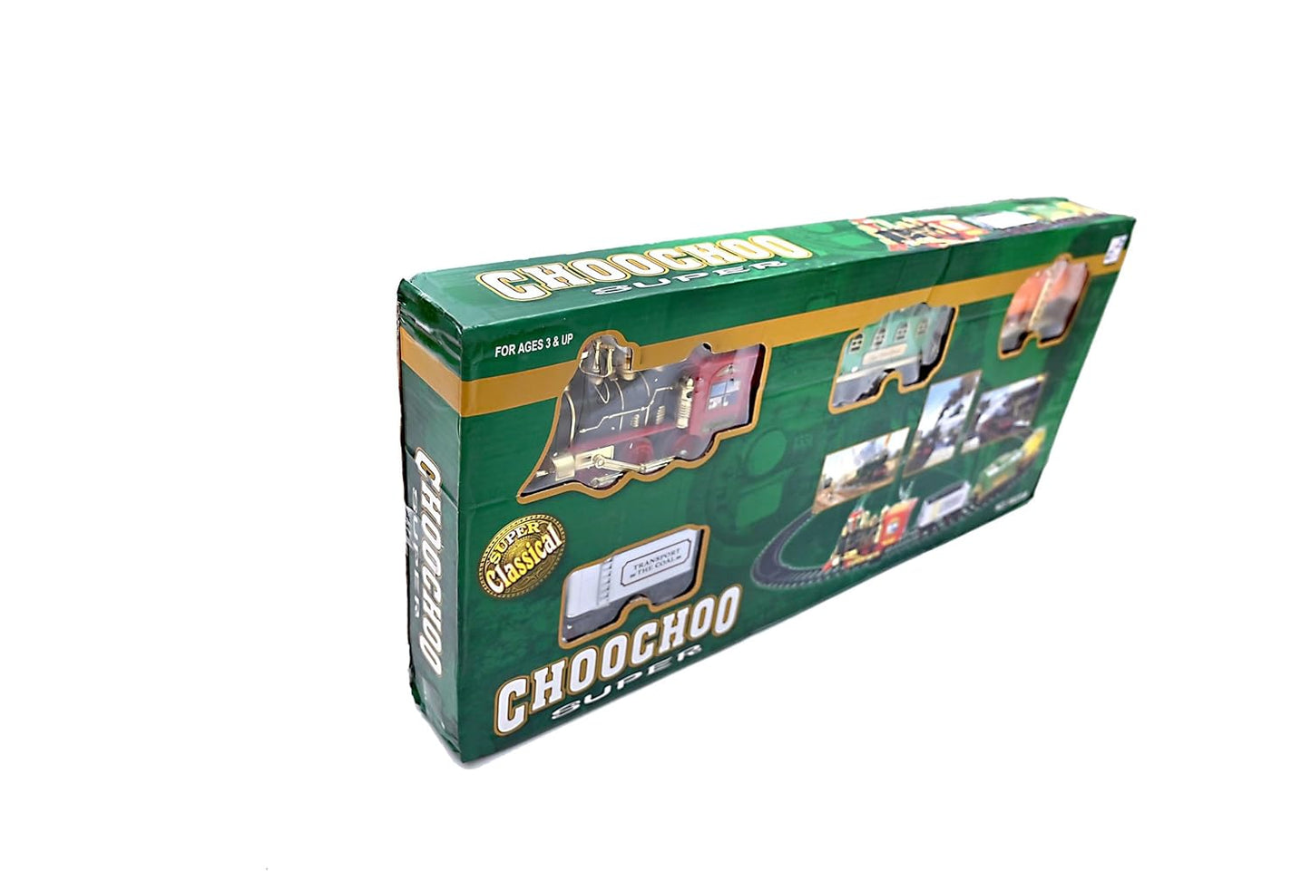 Choo Choo Toy Train With Smoke, Light and Sound Track Set for Kids