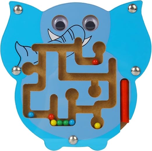 Magnetic Maze Puzzle Game – Wooden Ball Tracing Toy for Kids