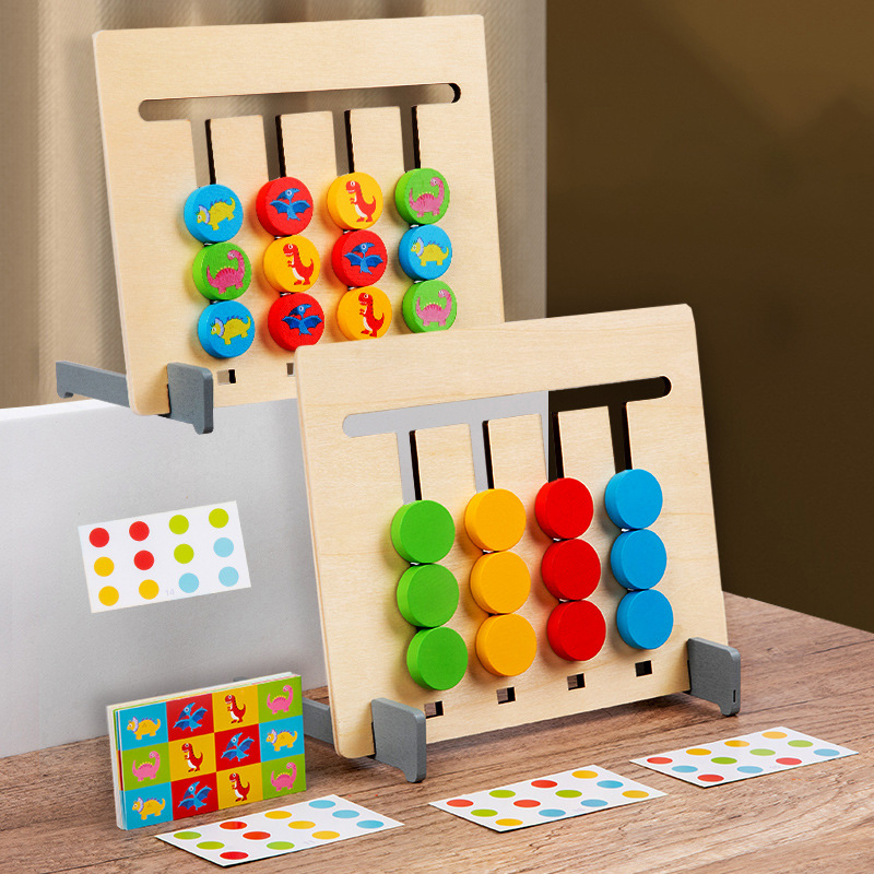 Montessori Sorting & Stacking Toys – Double-Sided Matching Game for Toddlers – Educational Wooden Toy
