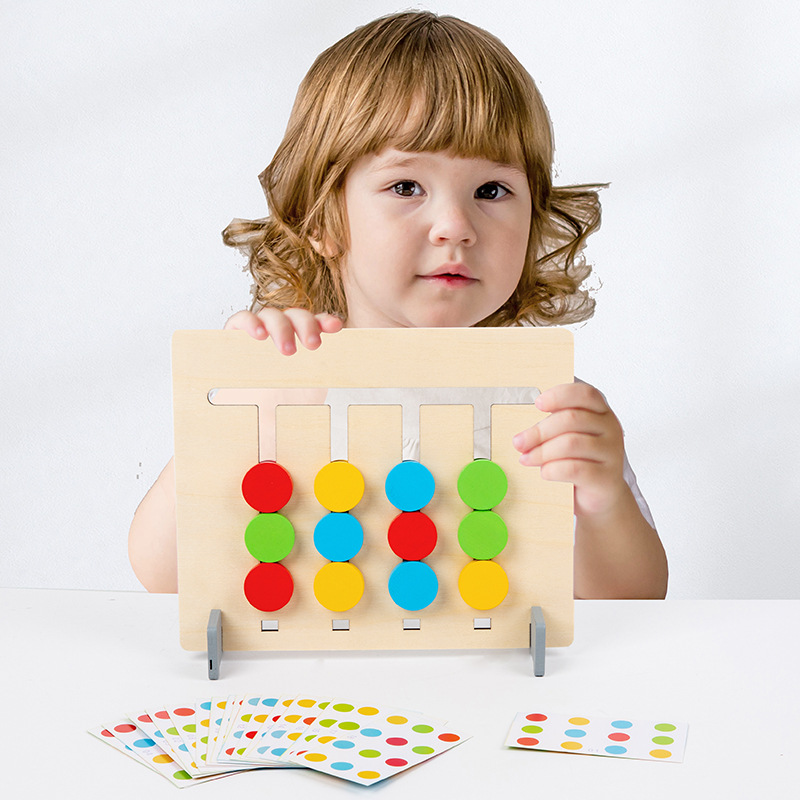 Montessori Sorting & Stacking Toys – Double-Sided Matching Game for Toddlers – Educational Wooden Toy