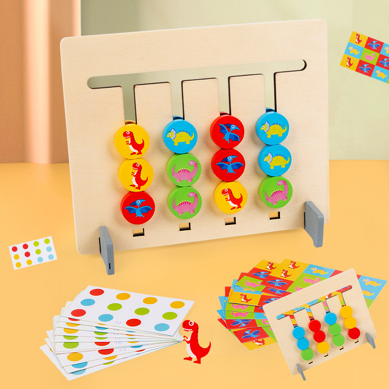 Montessori Sorting & Stacking Toys – Double-Sided Matching Game for Toddlers – Educational Wooden Toy