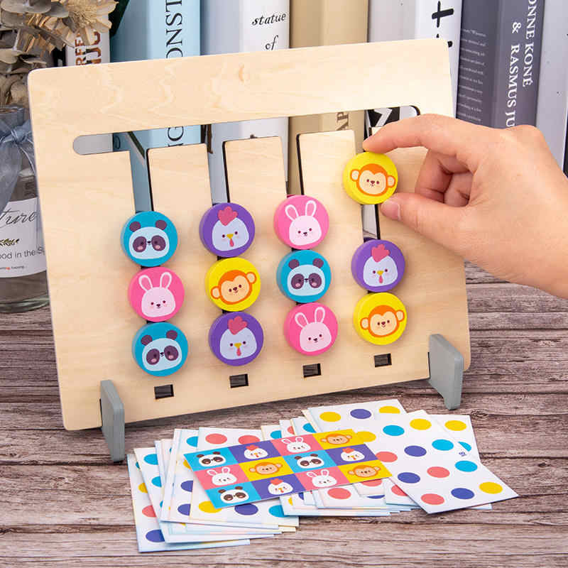Montessori Sorting & Stacking Toys – Double-Sided Matching Game for Toddlers – Educational Wooden Toy