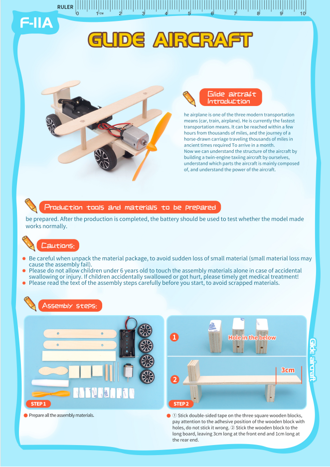 DIY Electric Aircraft Glider Kit with Double Lantern – STEM Science Experiment Toy for Kids
