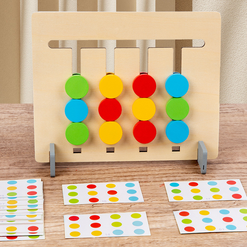Montessori Sorting & Stacking Toys – Double-Sided Matching Game for Toddlers – Educational Wooden Toy
