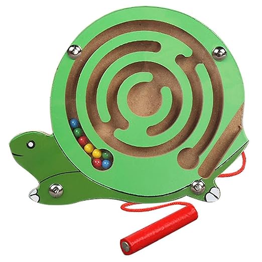 Magnetic Maze Puzzle Game – Wooden Ball Tracing Toy for Kids
