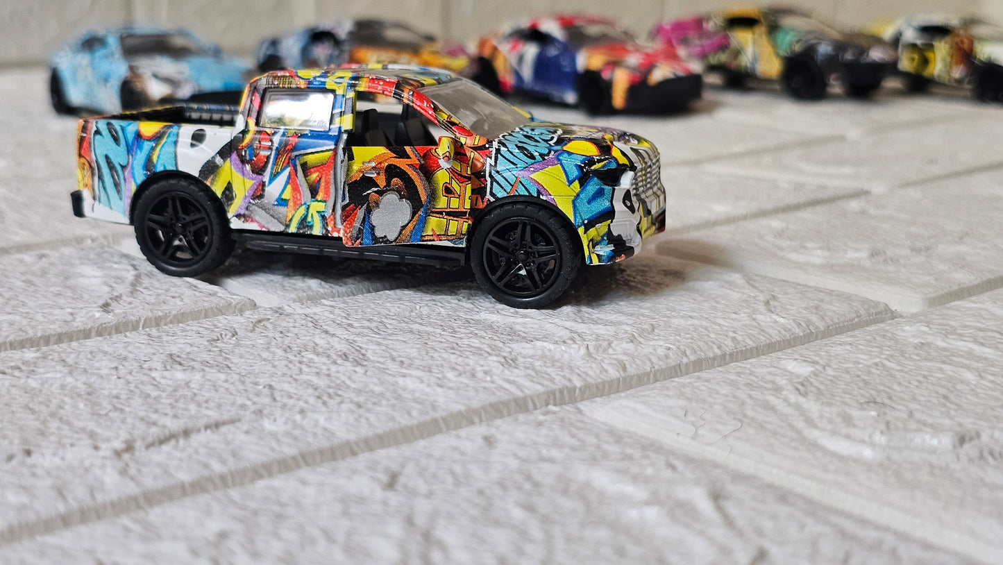 Die-Cast Graffiti Racing Car Toy for Kids – Pull Back Action