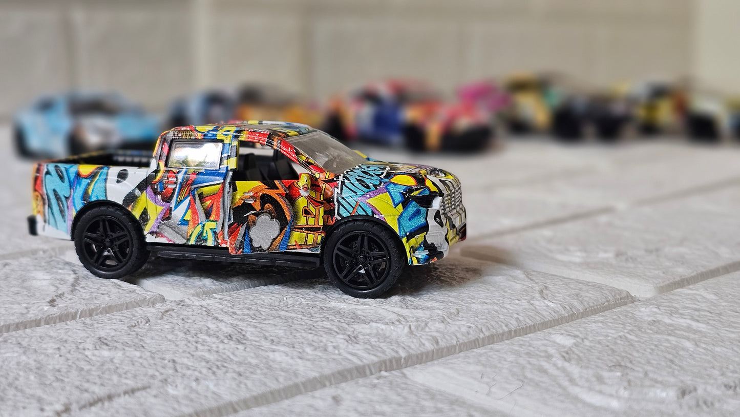 Die-Cast Graffiti Racing Car Toy for Kids – Pull Back Action