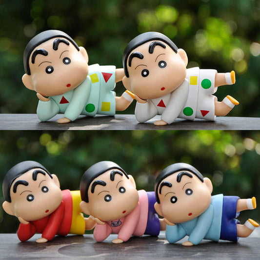 Shin Chan Lying Pose Action Figures – Set of 5 (11 cm)