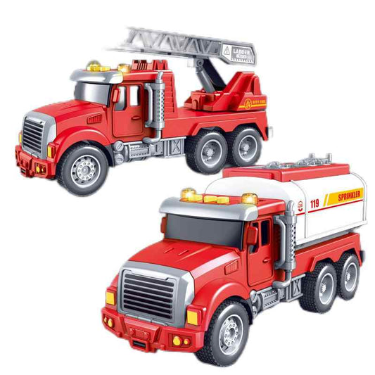 Diecast Music & Light-Activated Fire Truck Emergency Vehicle
