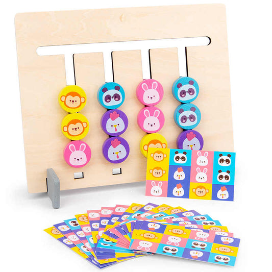 Montessori Sorting & Stacking Toys – Double-Sided Matching Game for Toddlers – Educational Wooden Toy