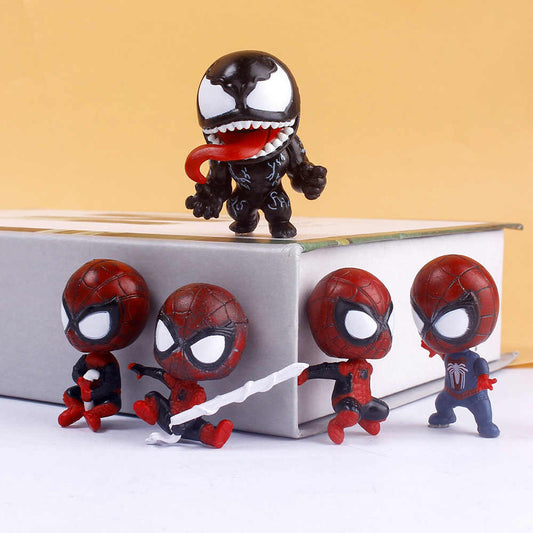 Mini Spider-Verse & Venom Action Figures – Set of 5 (5 cm PVC)